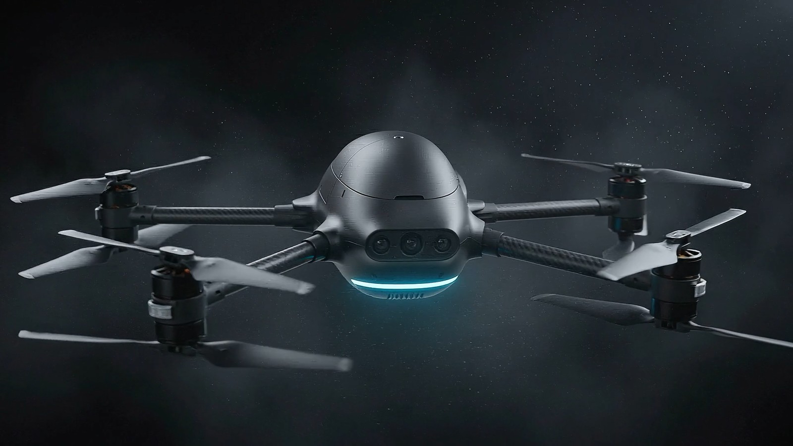 Autonomous quadcopter drone with a sensor module and four rotors